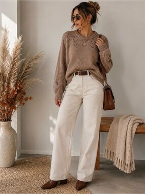 Astr the label Women's Brown Crew Neck Sweater XL